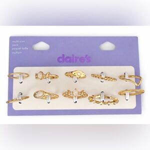 Claire's Elegant Gold and Silver Ring Collection